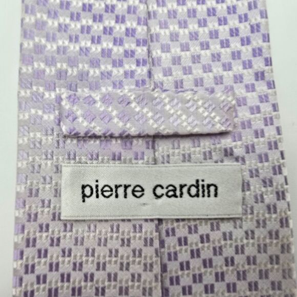 Pierre Cardin Men's Embroidered Silk Tie Lavender 3.75x60 - Picture 4 of 7
